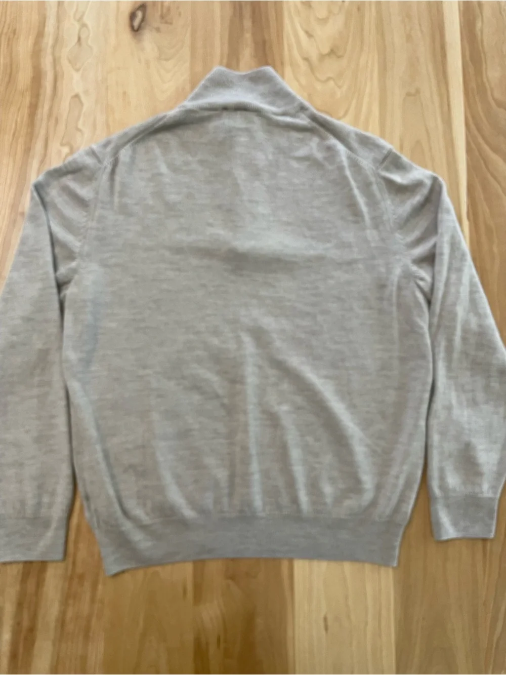 Jos. A. Bank Men’s Large Oatmeal 100% Merino Wool Quarter Zip Sweater